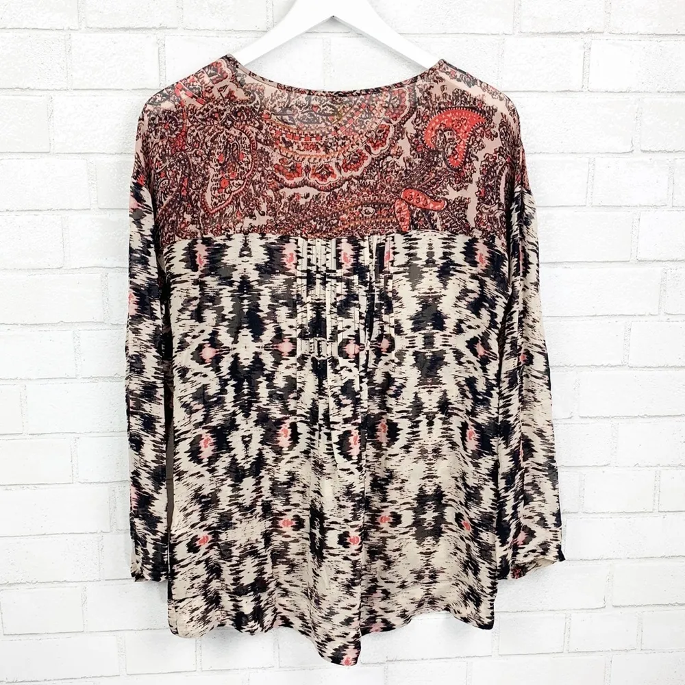 Plenty By Tracy Reese Ikat Pintuck Tunic Sz XS - Image 5