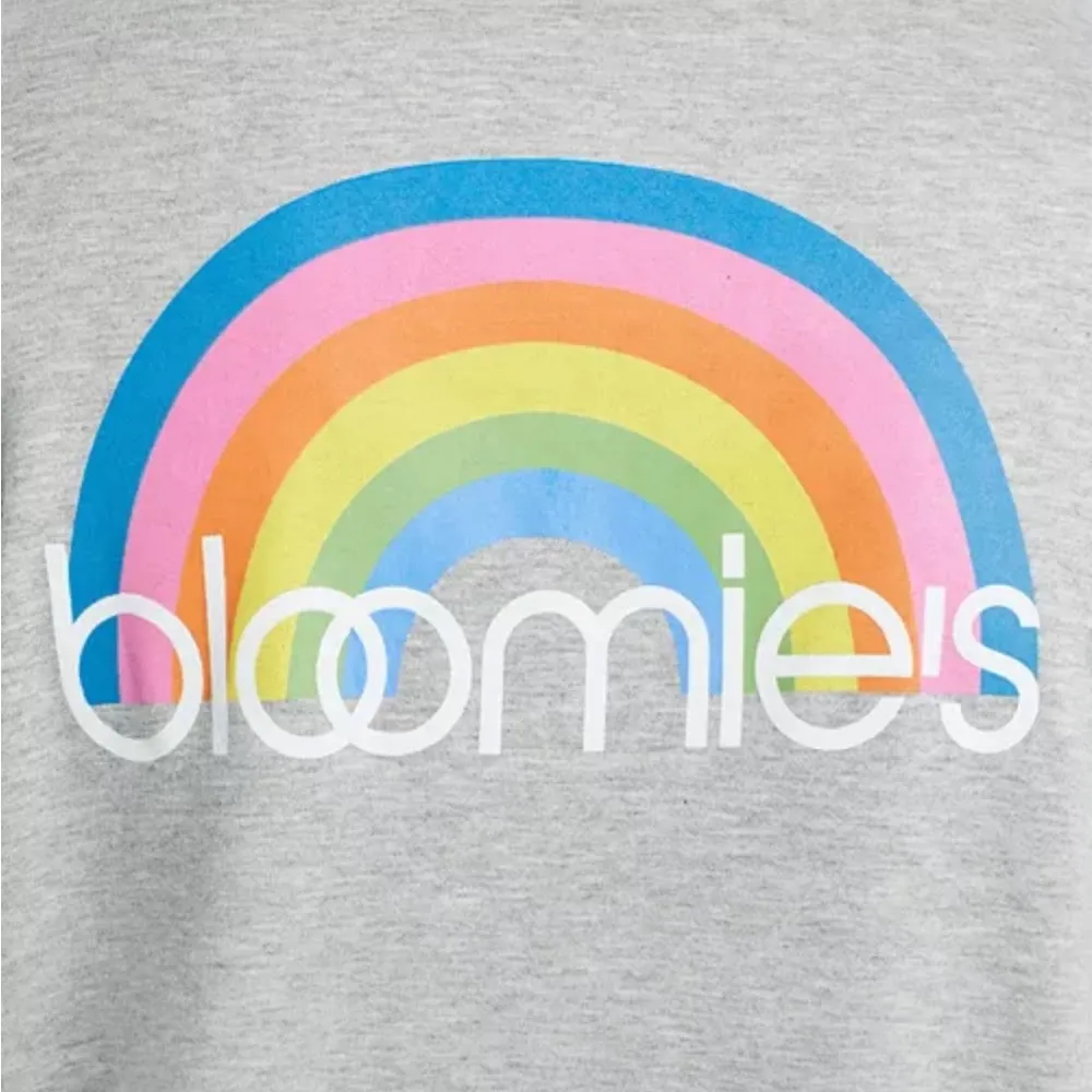 Bloomie's Unisex Rainbow Logo Hoodie in Heather Grey, Size M New w/Tag Gray Size M - Image 5