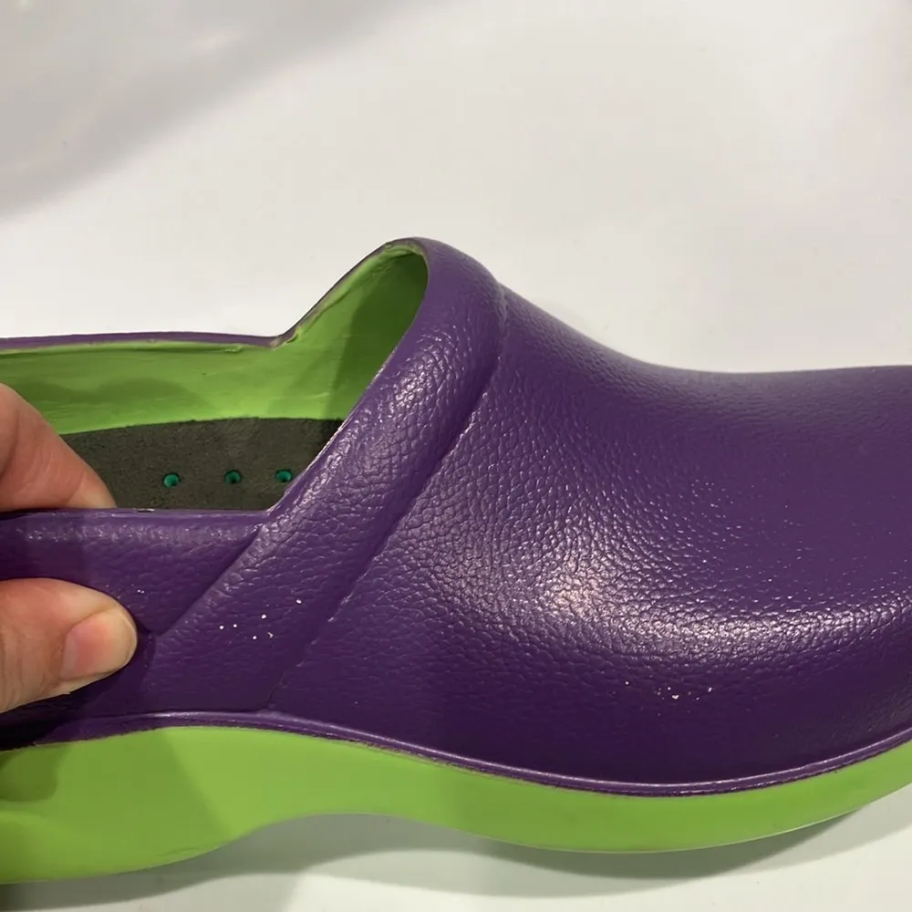 Klogs Boca clogs green purple size 10 slip resistant‎ made in the USA work shoes - Image 9