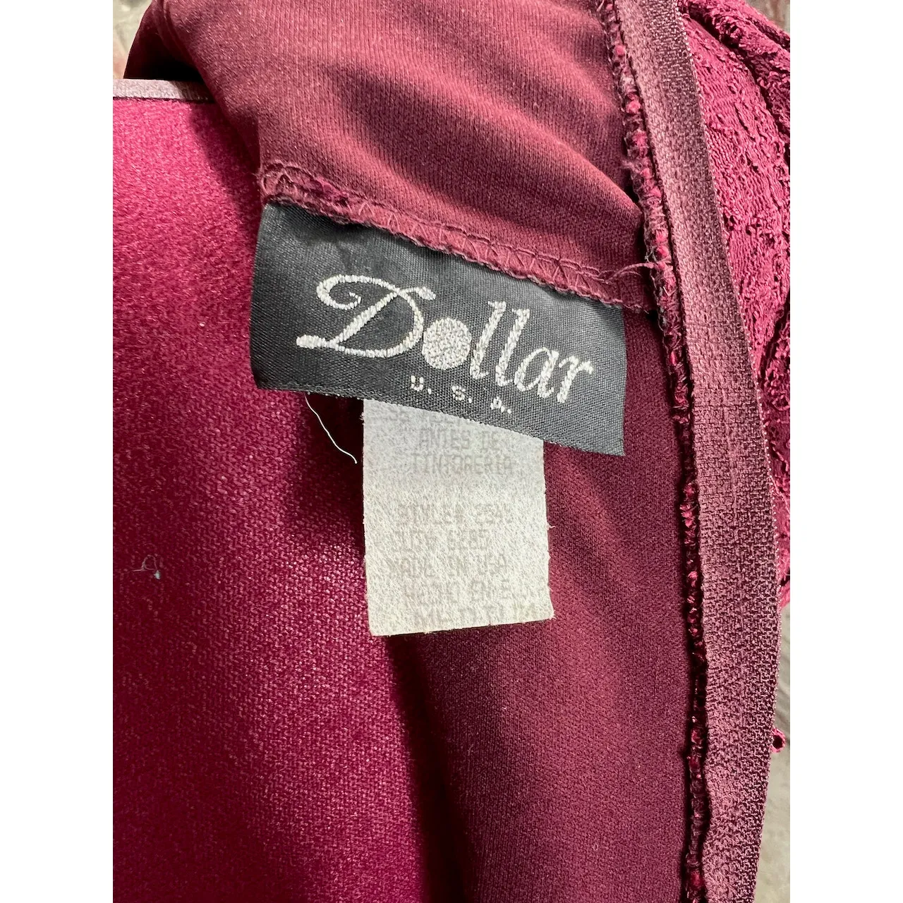 formal dress prom maroon wine red lace beaded fringe Size M - Image 11