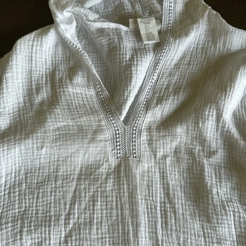 La Blanca Hooded Cotton Gauze Cover-Up Tunic, White, X-Small, $85 - Image 8