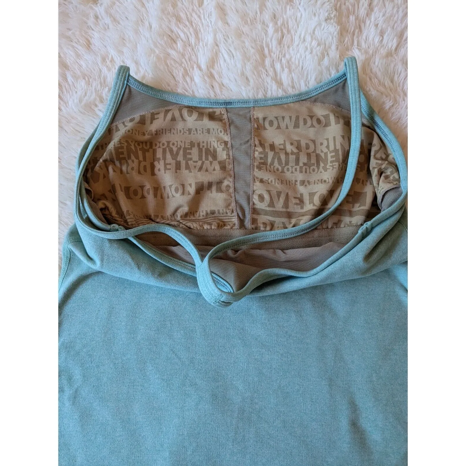 Lululemon RARE 💥Power Tank Top Women's Turquoise Blue Beige Athletic - Image 5