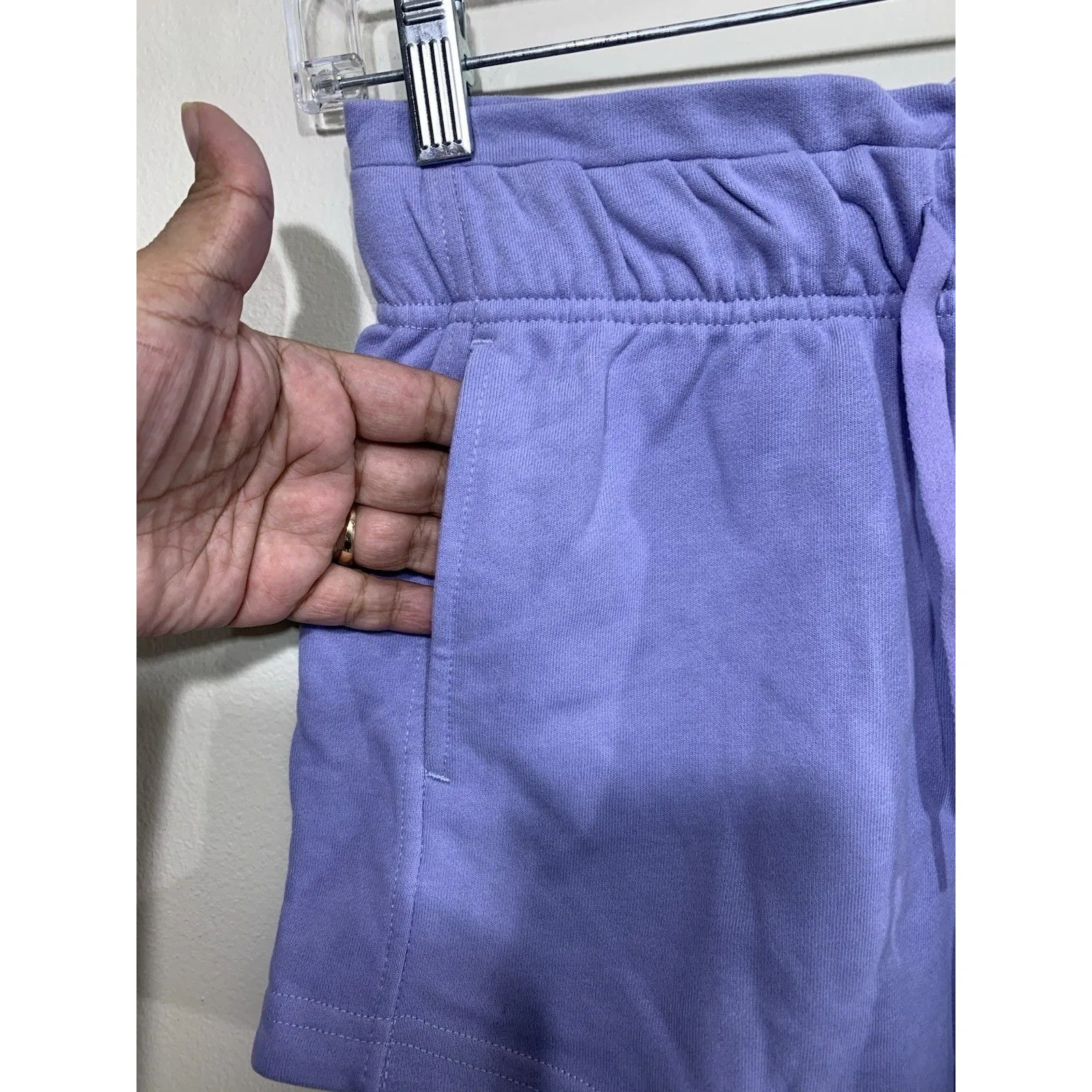 Ododos XS Lavender Lounge Shorts Drawstring Waist Cotton Blend Comfy Casual Purple - Image 2