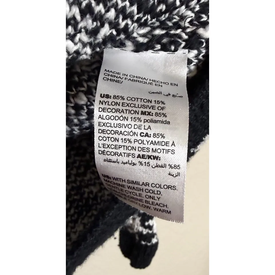 Chicos 3 US XL Black White Embellished Houndstooth Cardigan Sweater Career Party - Image 6