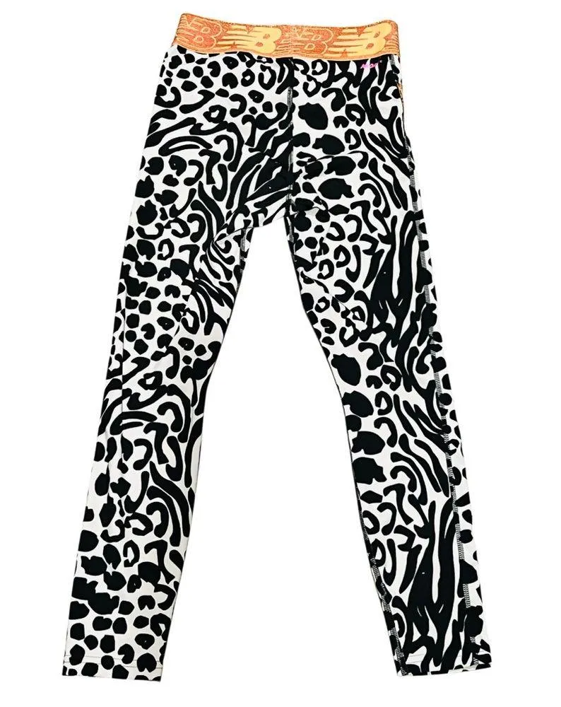 New Balance Relentless Crossover Printed 7/8 Tight - black/white/orange Size S - Image 8