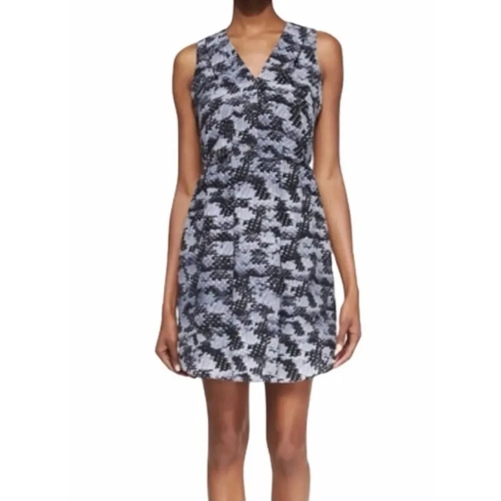 Rebecca Taylor Summer Storm 100% Silk Dress in Grey/Black Snake Size 4 - Image 11