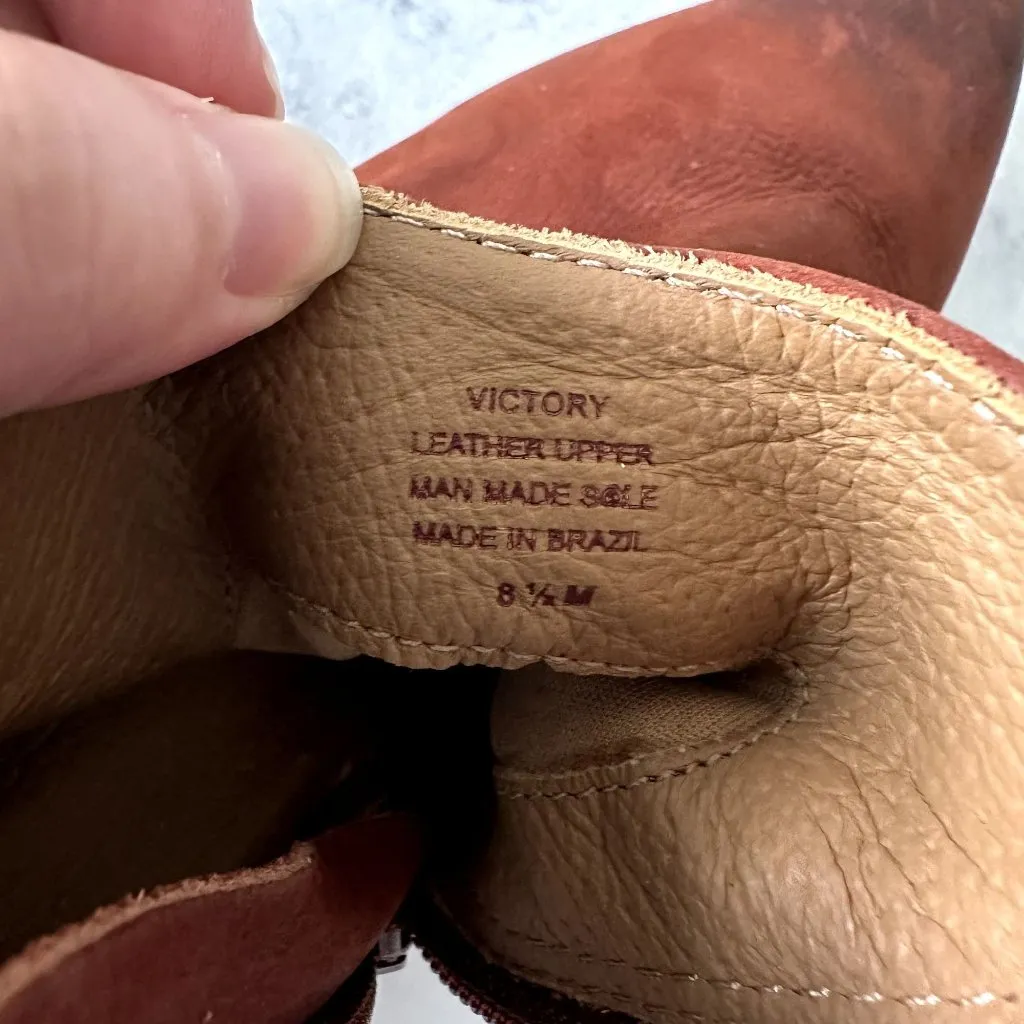 Matisse Victory Brick Leather Pointed Toe Booties Red Size 8.5 - Image 9