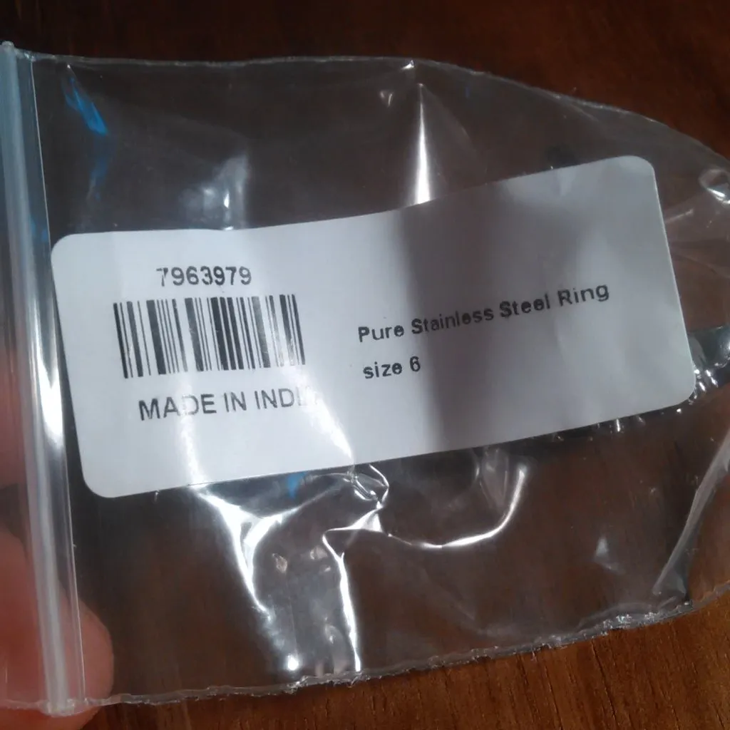 African Amethyst and Simulated Purple Diamond Stainless Steel Ring (Size 6) - Image 13