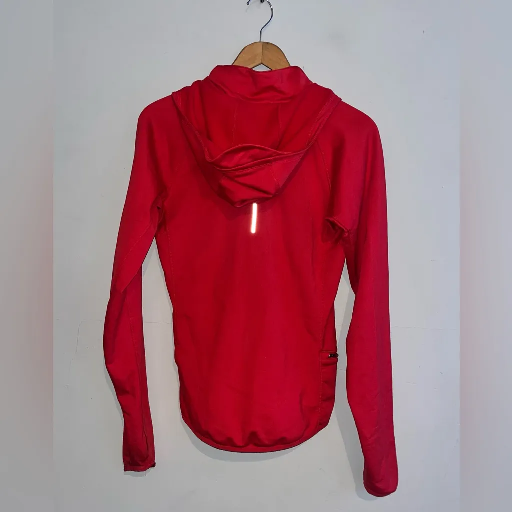 Nike Hooded 1/2 Zip Red Dri Fit Running Pullover sz S - Image 2