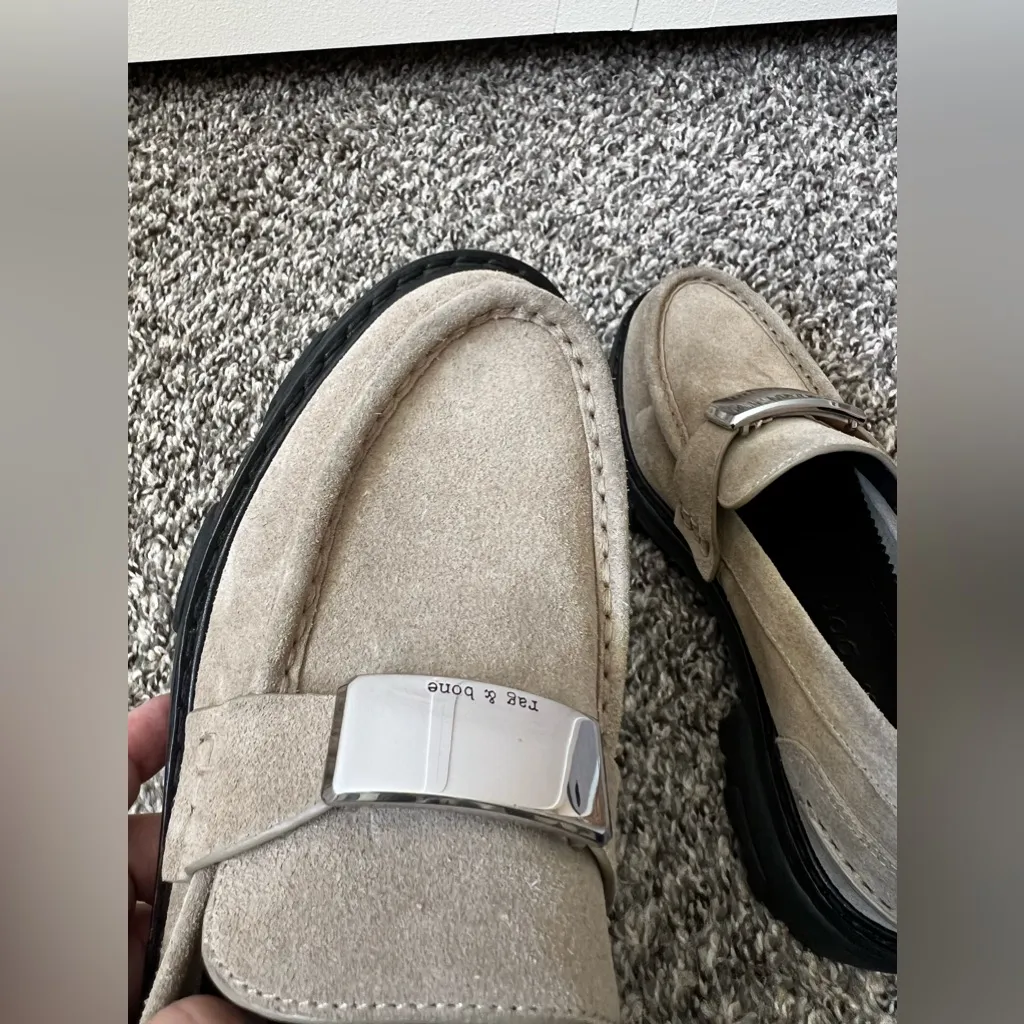 Rag & Bone Women’s‎ New Light Tan Sand Suede Shiloh 2.0 Lug Loafers Size 8 - Image 13