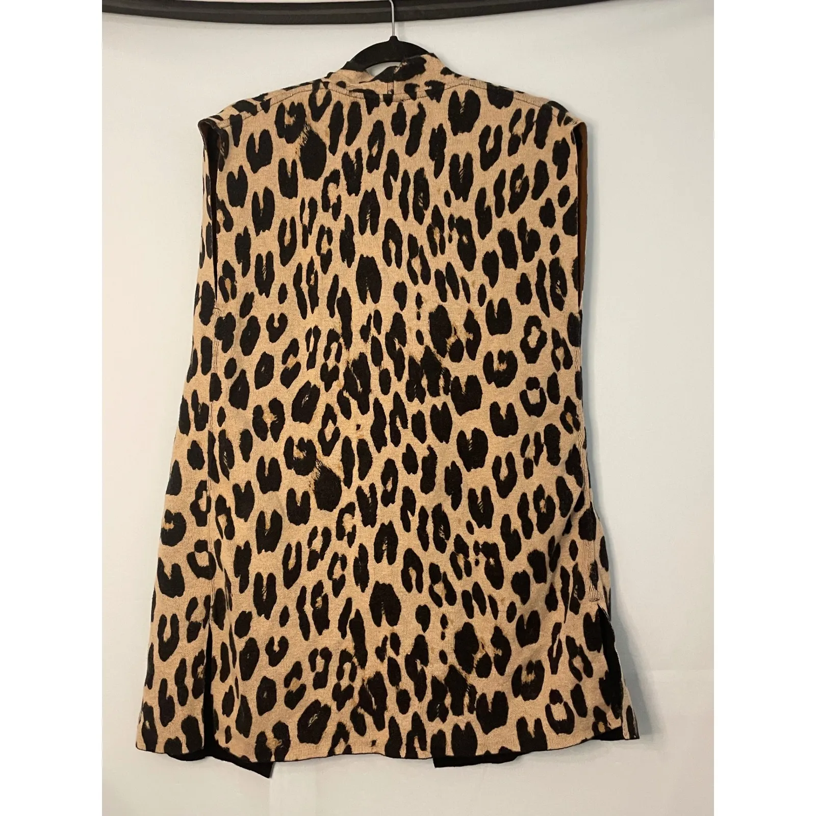 Chico's Reversible Cardigan Vest Sleeveless Sweater Color‎ Block Brown Black - Image 5