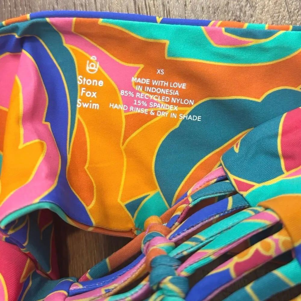 NWT Stone Fox Swim Inez Bikini Top In Stained Glass Size XS - Image 5