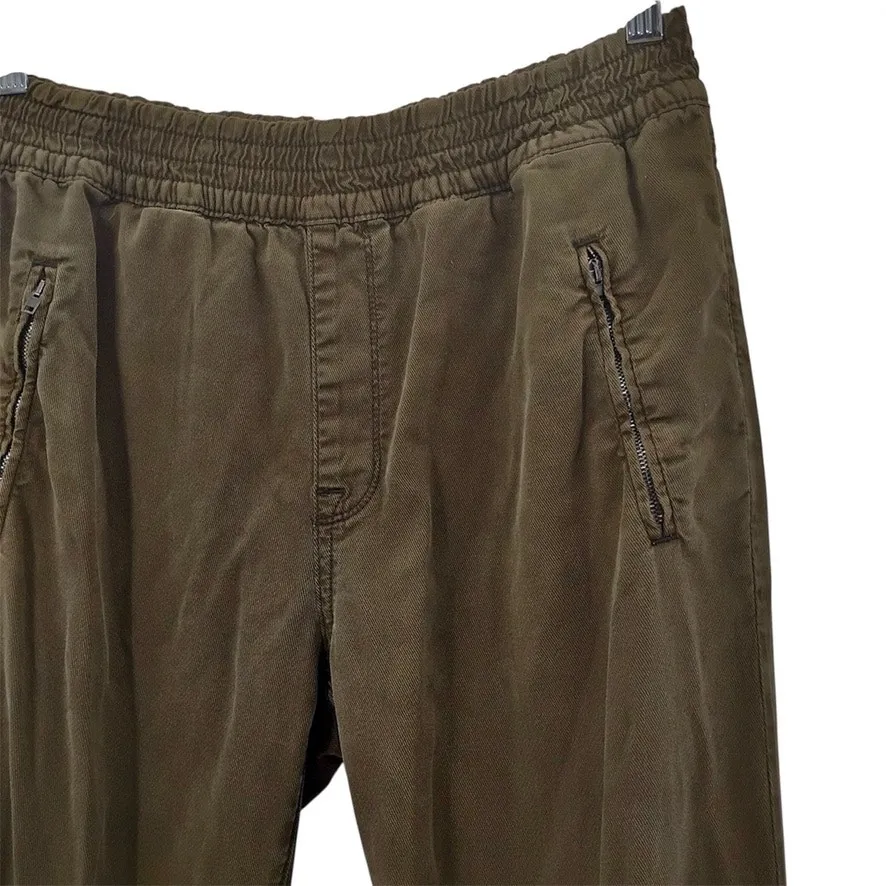 7FAM 7 For All Mankind Lyocell Slim Slouchy Ankle Pants Cuffed Pockets Green 31 - Image 3