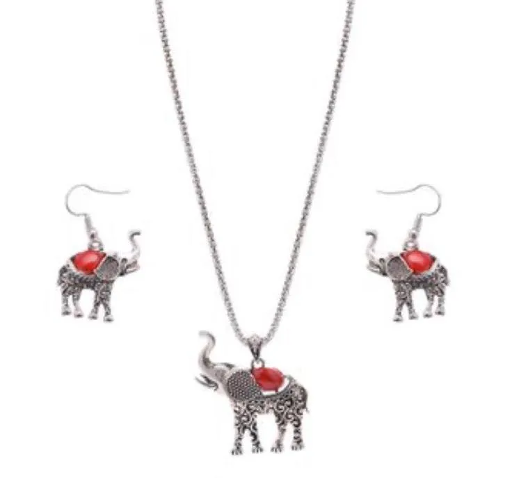 Elephant Jewelry Set Red - Image 4