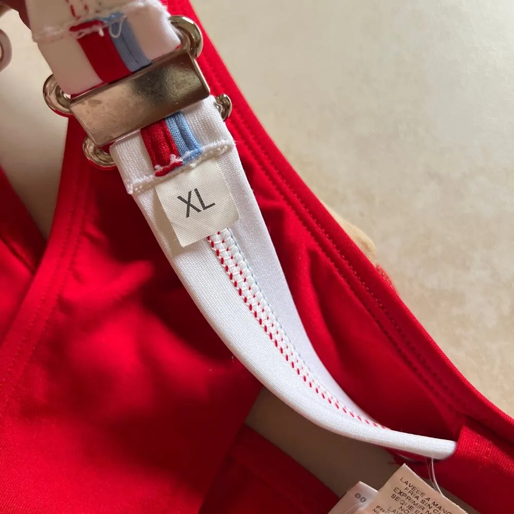 Vintage Jag Red Belted Bikini Bottom Size XL - Image 6