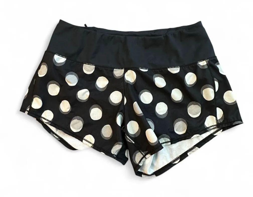 Oiselle Special Edition Roga Shorts Black and White Polka Dots 4 - Image 1