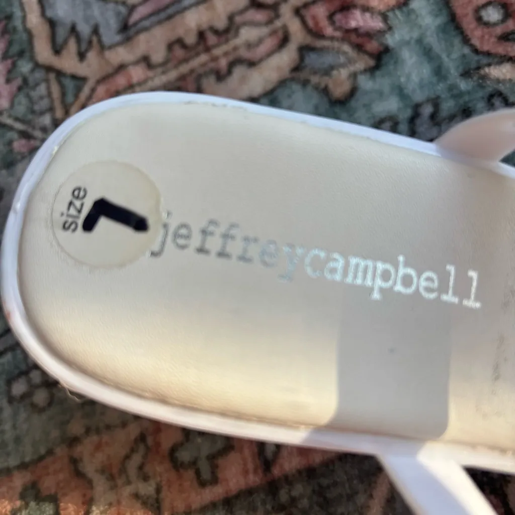 Jeffrey Campbell Women’s Jamm-3 Jelly Slide Sandal in White size 7‎ Chunky Heel - Image 6
