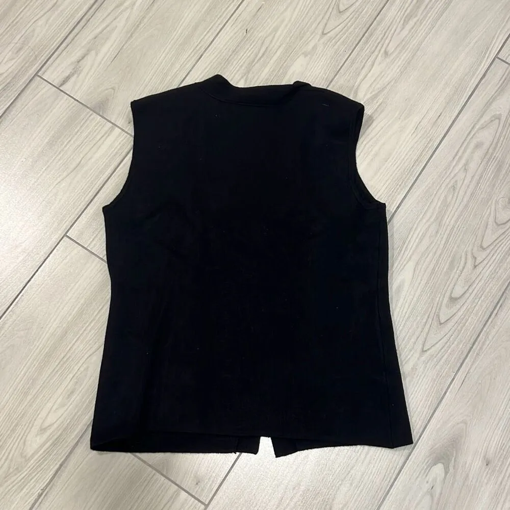 Rachel Zoe women's black vest with gold buttons size small   perfect for a casua - Image 3