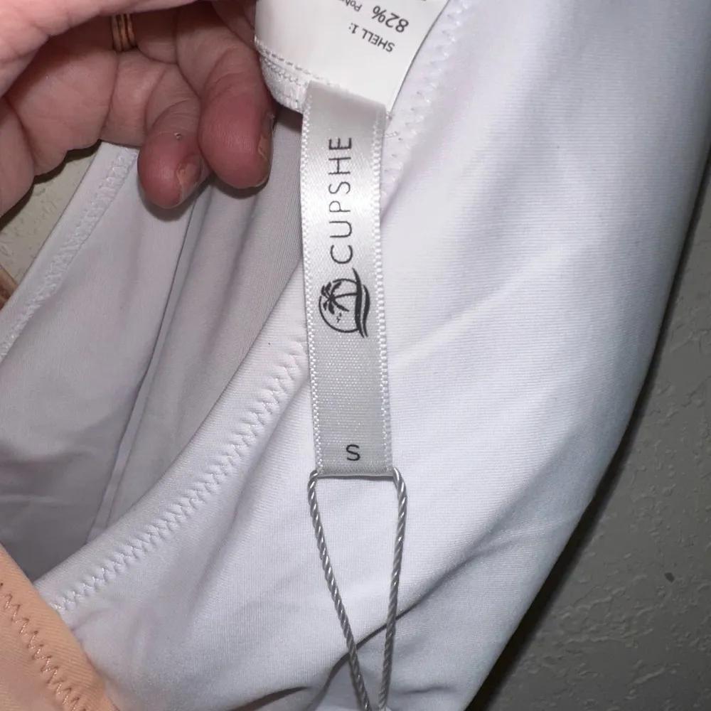 NWT Cupshe TriColor Faux Wrap One Piece Swim Suit - Image 4