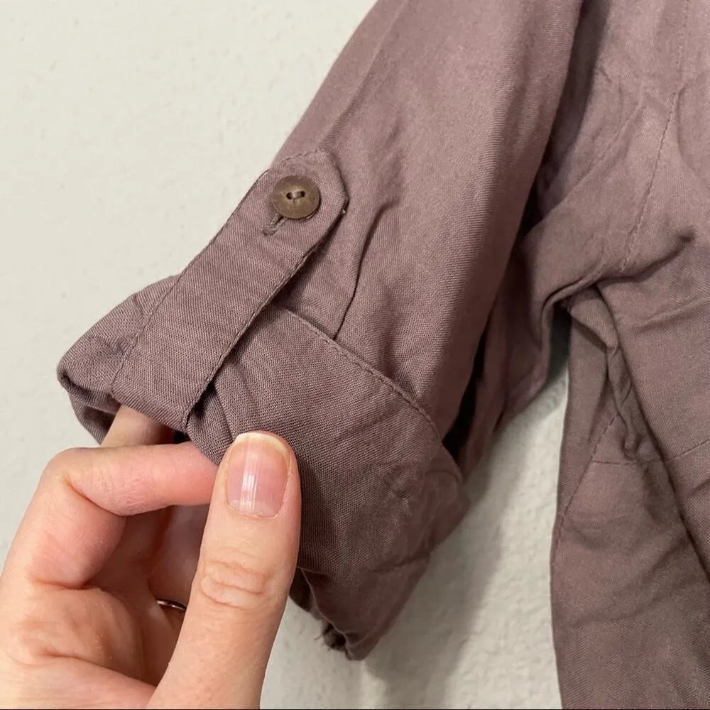 Bombay Paisley Brown Floral Embroidered Cropped Short Sleeve Blouse Women M Boho Size M - Image 8