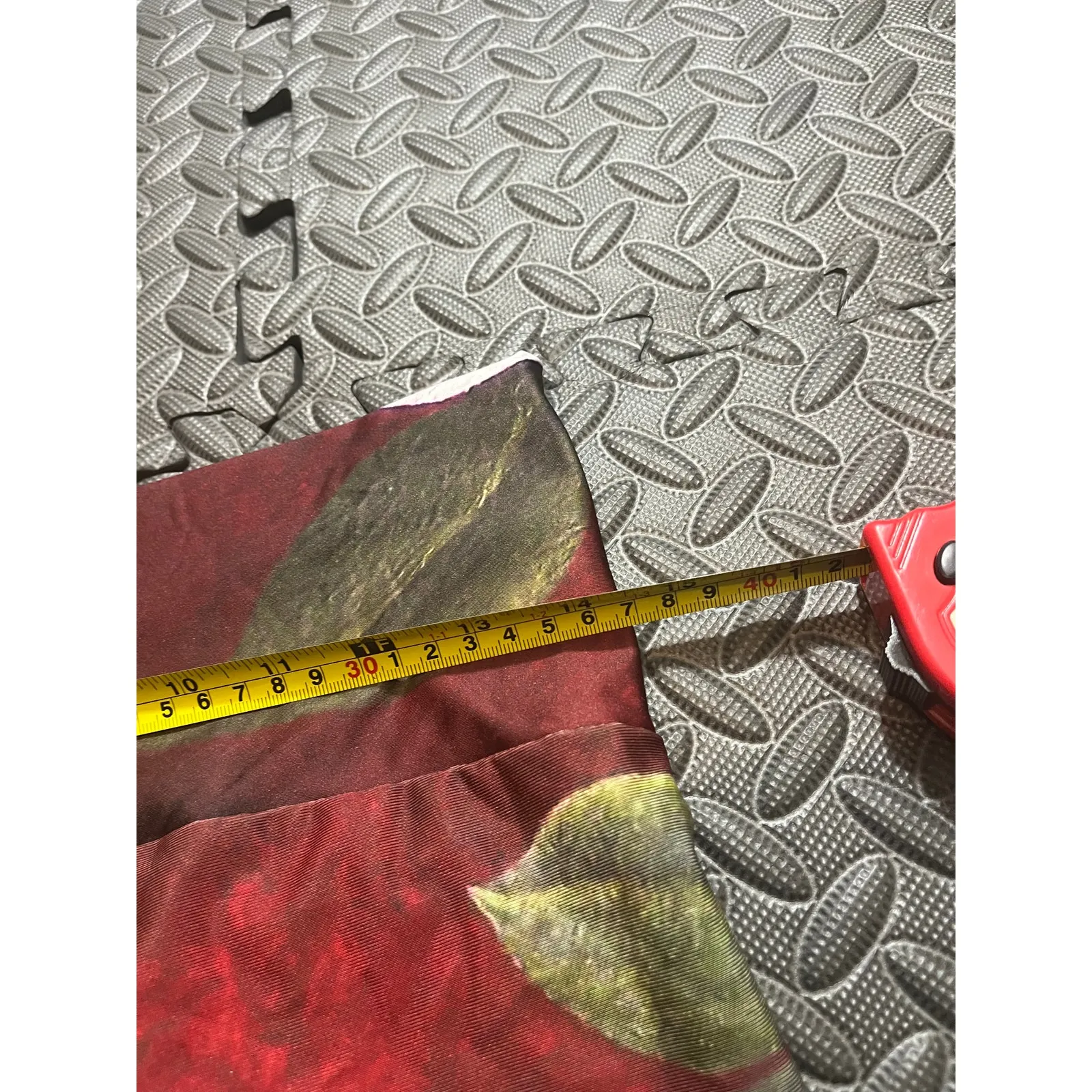 ELEONORA‎ FERRAGATTA $148 Yoga LEGGINGS Floral Nature Red Pants Women Sz large - Image 5