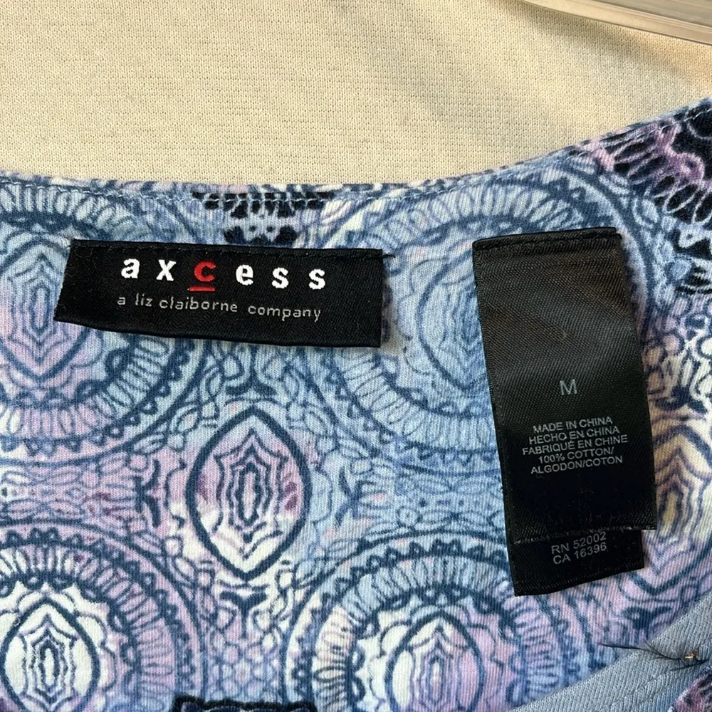 Axcess Liz Claiborne Blue Print Long Sleeve - Image 5