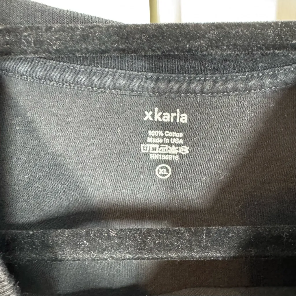 X Karla The Crop Tee in black size xl 100% cotton made in USA - Image 3