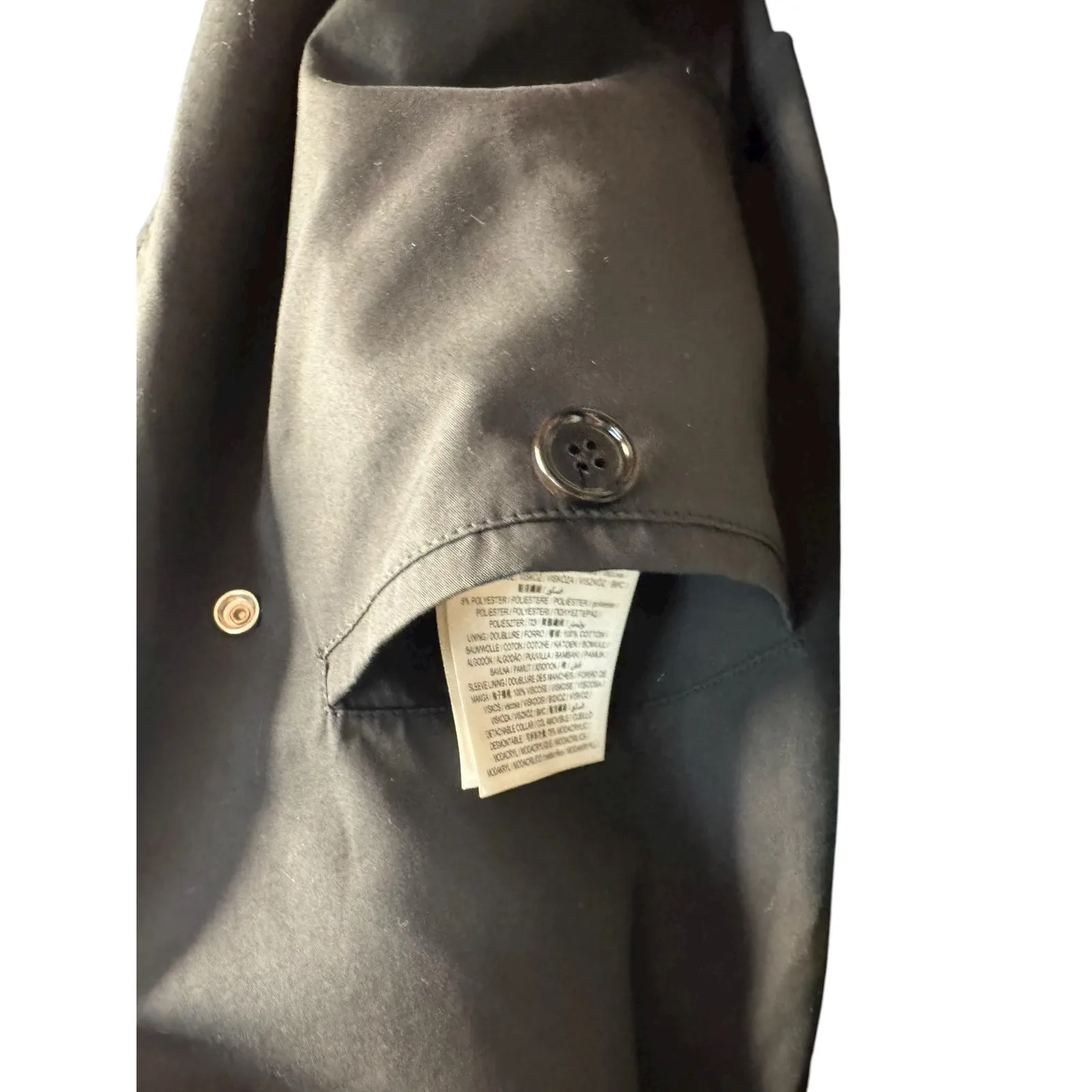 Burberry NWT Kennington Oversized Trench Coat w/Faux Fur Trim in Black Size 12 - Image 14