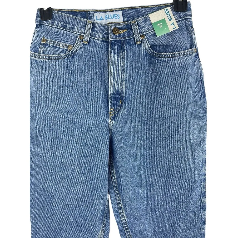 LA Blues High Waisted 90s Mom Jeans Straight Leg Size 10L  Slim Fit NWT - Image 3