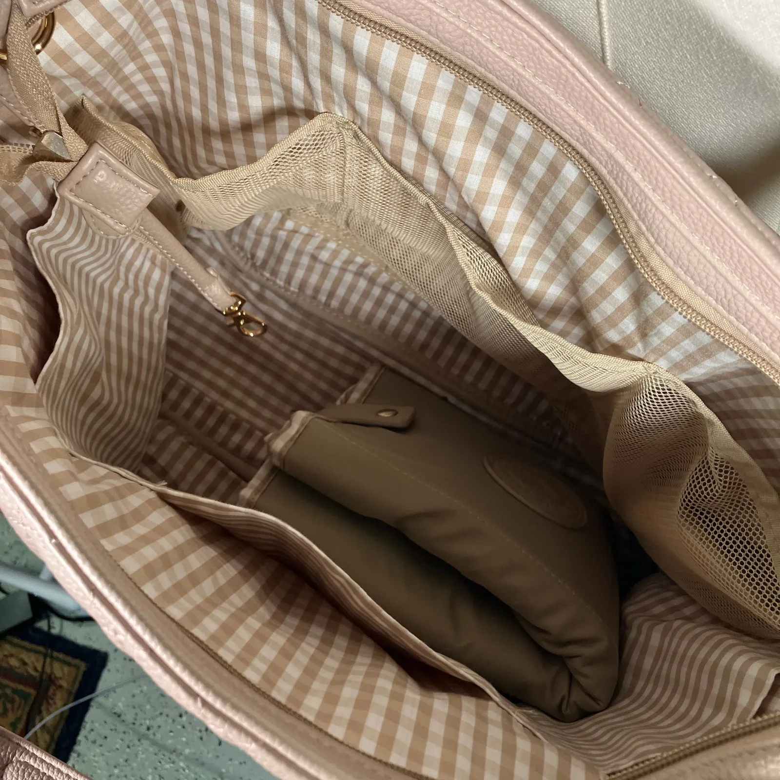 DD Bird The Taupe Leather Nash With Changing Pad‎ Diaper Bag Luxury Shoulder - Image 4