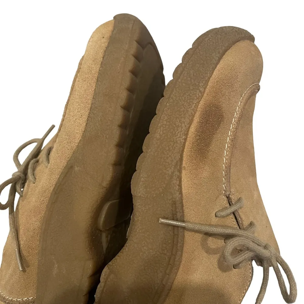 RARE Vintage Y2K Report Safe Keeper Tan Suede Chunky Platform Loafer, Sz 8 - Image 9