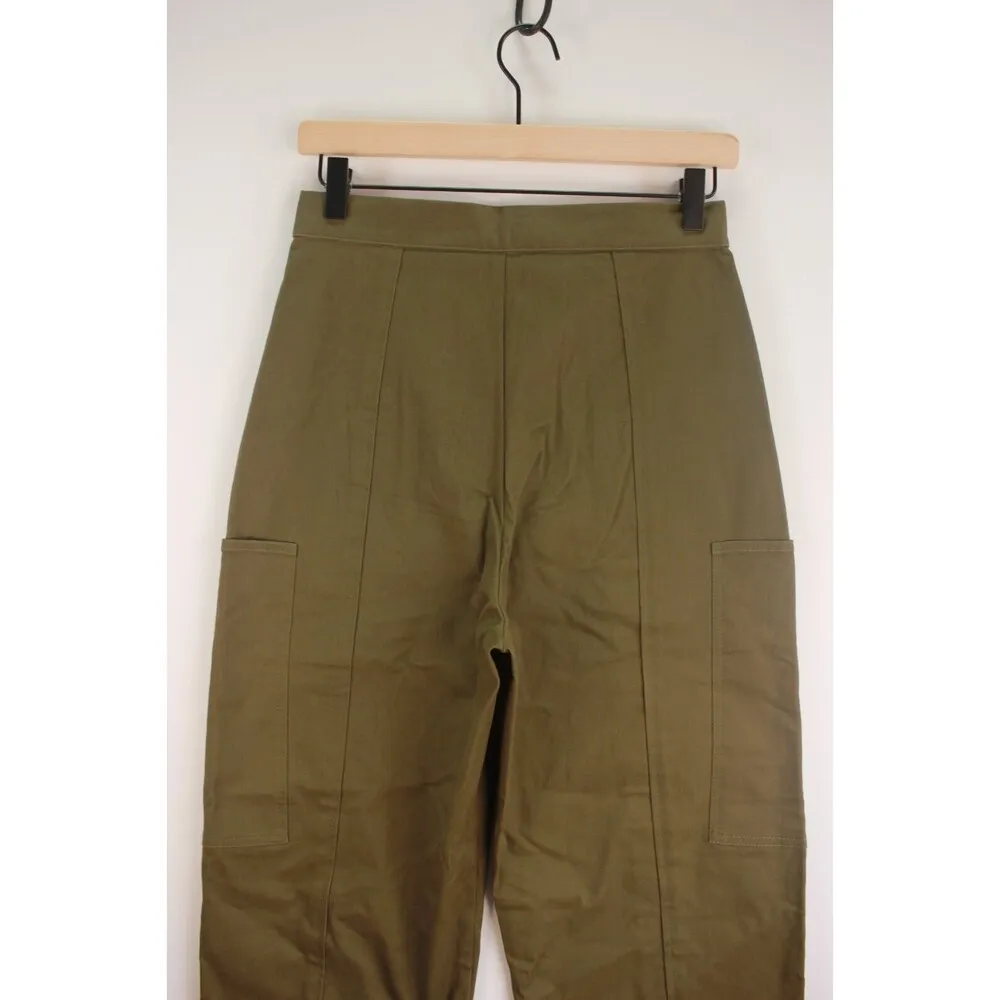 Mod Ref Womens Pants Green Straight Utility Cargo Cropped Stretch Size Small - Image 6