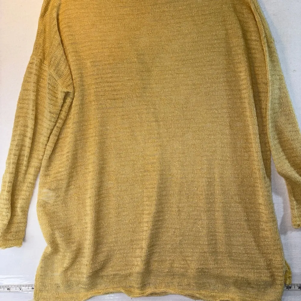 Entro Yellow Crew Neck Sweater Lightweight Knit small - Image 4