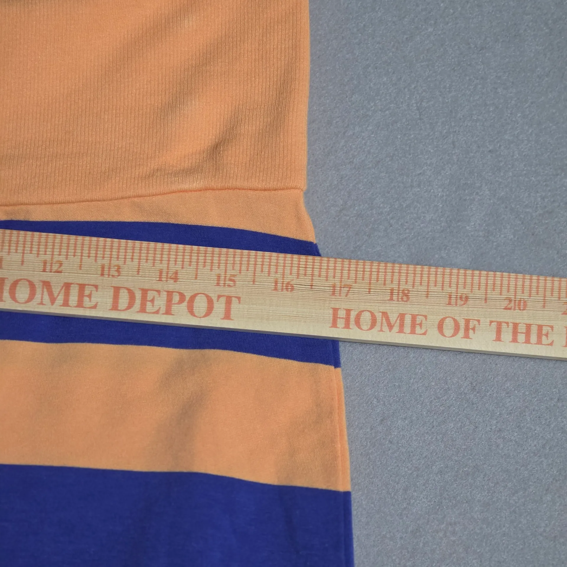 Stem ​Size M Peach Blue Striped Pencil Skirt Ribbed Foldover Waist Modal Blend Orange Size M - Image 4