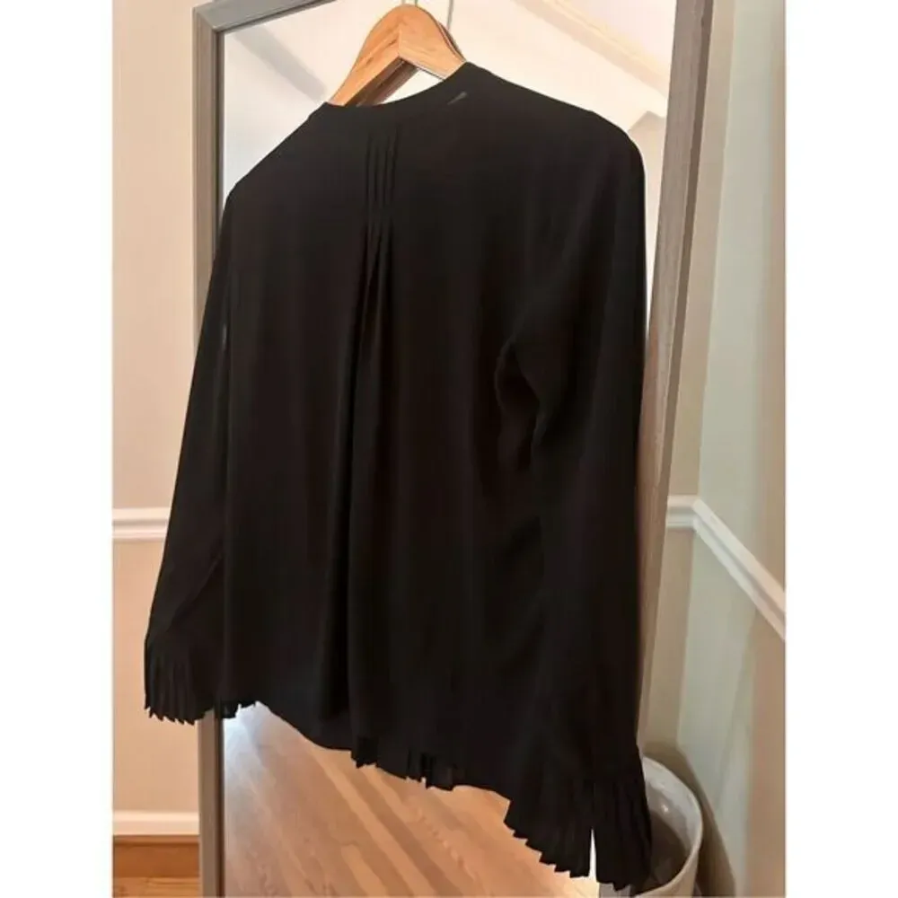 White House Black‎ Market Blouse Black Flutter Size 2 - Image 5