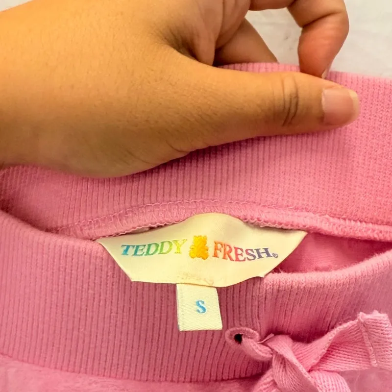 Teddy Fresh Baby Pink Velour Teddy Embossed Tracksuit Set Small Y2K Paris Hilton - Image 5