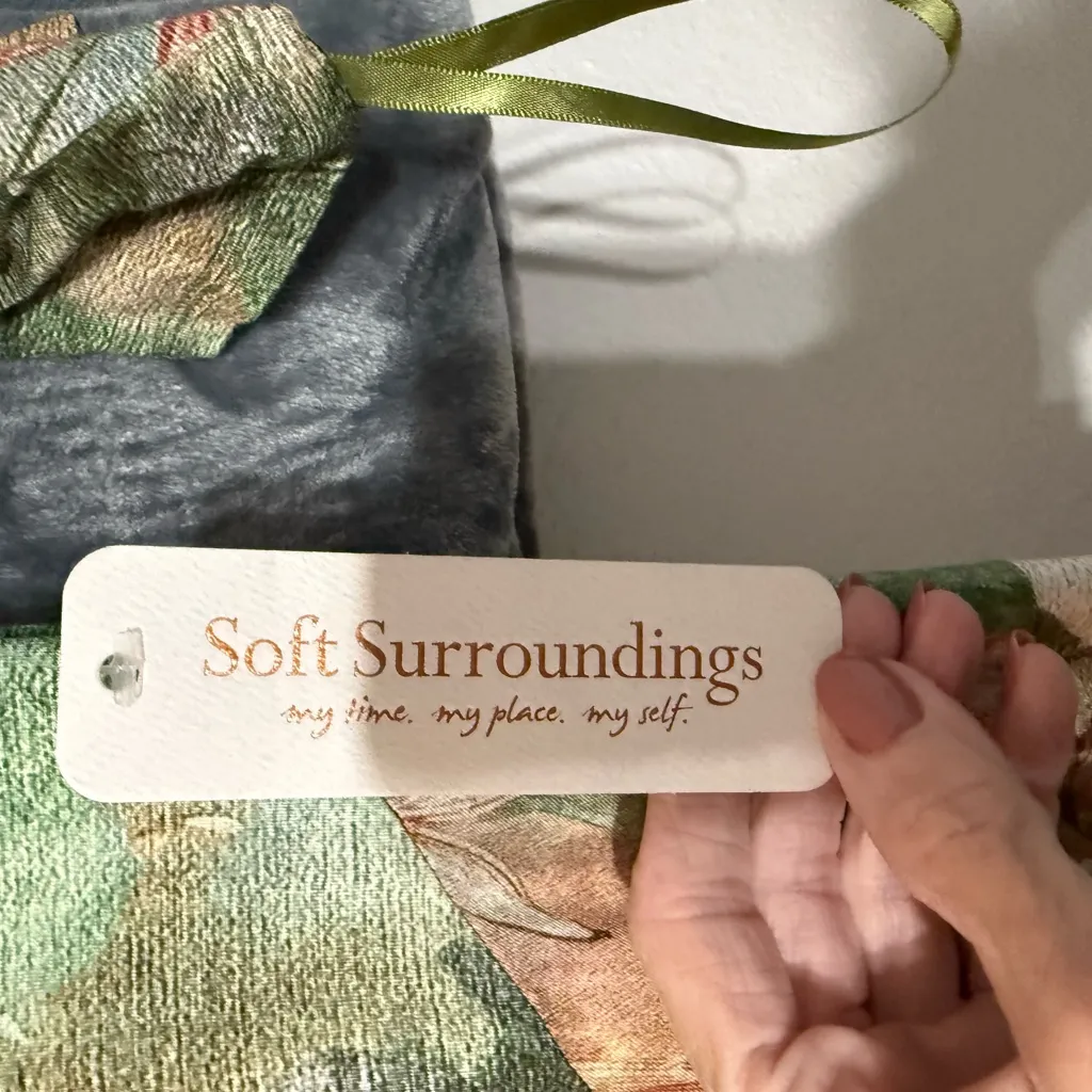 NWT Soft Surroundings Vivienne Dress Green and Pink A-line Maxi Dress - Image 9