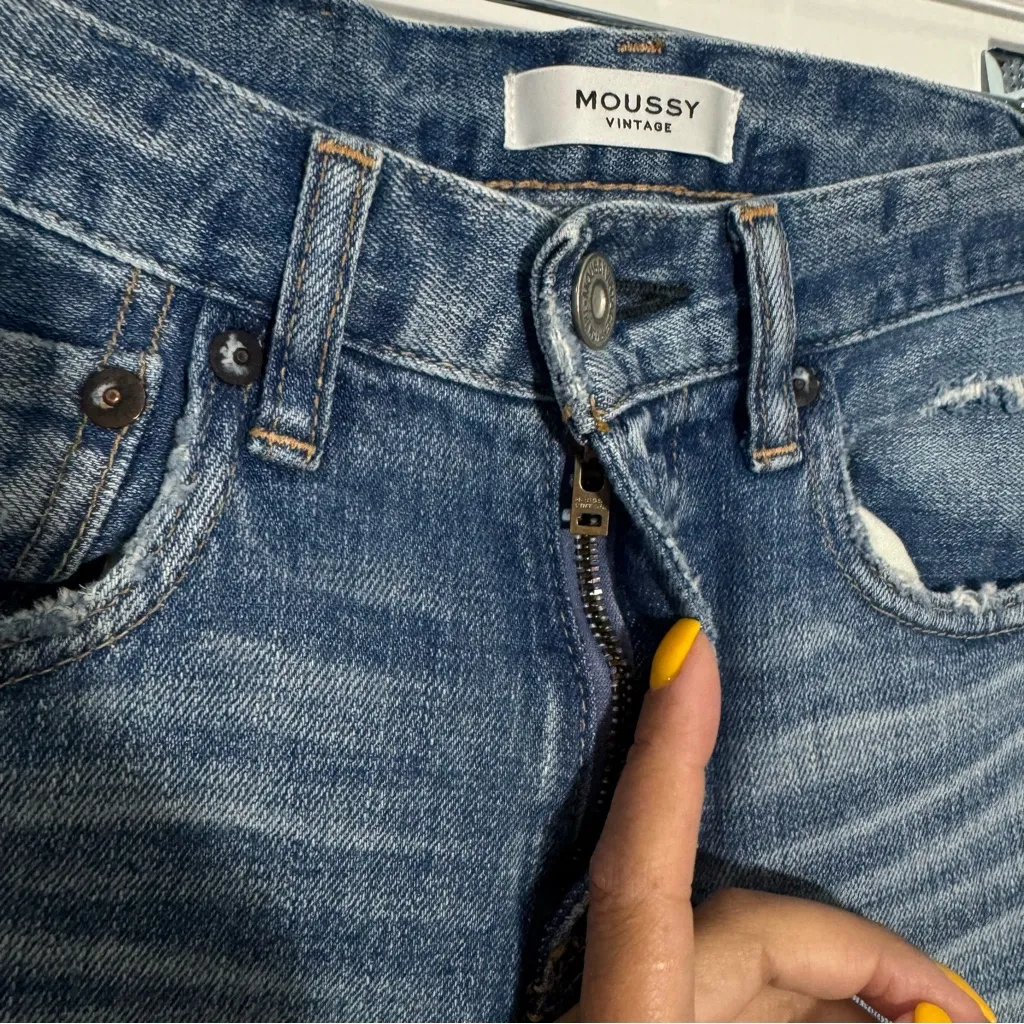 Moussy‎ Vintage Glendale Skinny In Blue Size 24 - Image 4