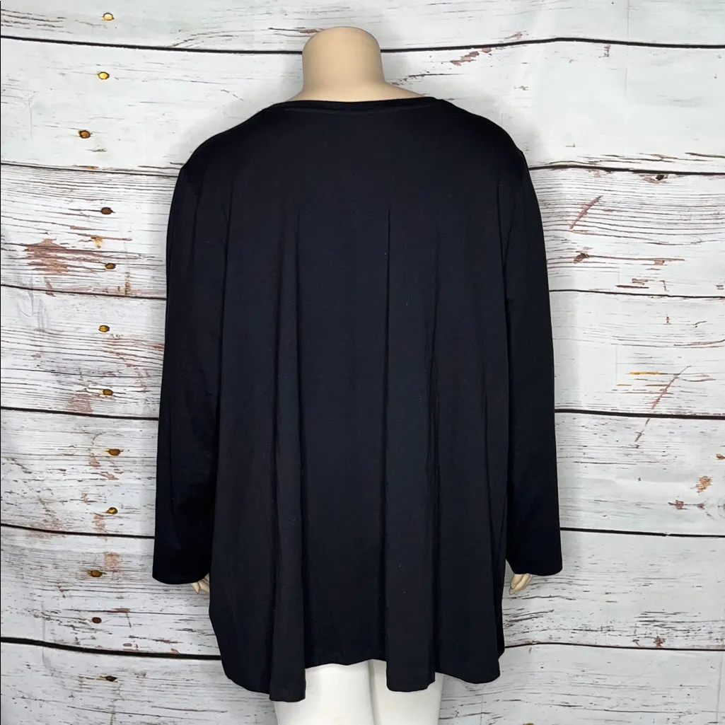 Catherines NWT Size 5X 34/36W Black 'Joy' Embellished Christmas Knit Top Shirt - Image 4