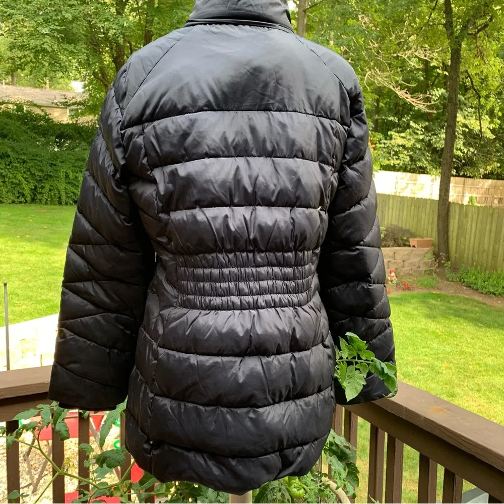 London Fog Women's Puffer Quilted Black Down & Feathers Jacket Coat Size M - Image 7