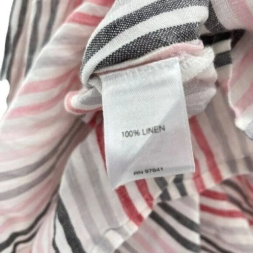 J. JILL Love Linen Essential Striped Button Up Shirt - Image 7