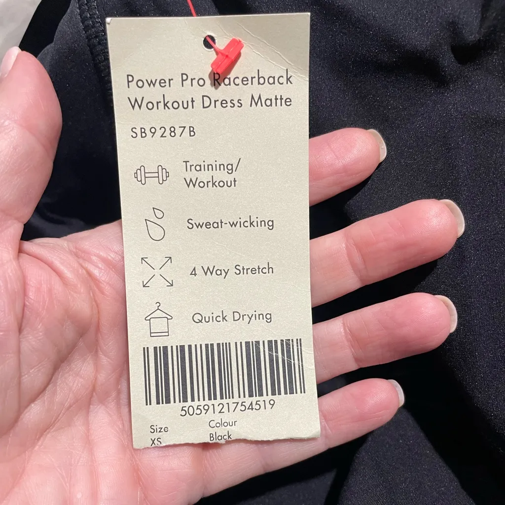 NWT Sweaty Betty Power Pro Racerback Workout Sport Dress Black‎ Sz XS $148 - Image 9