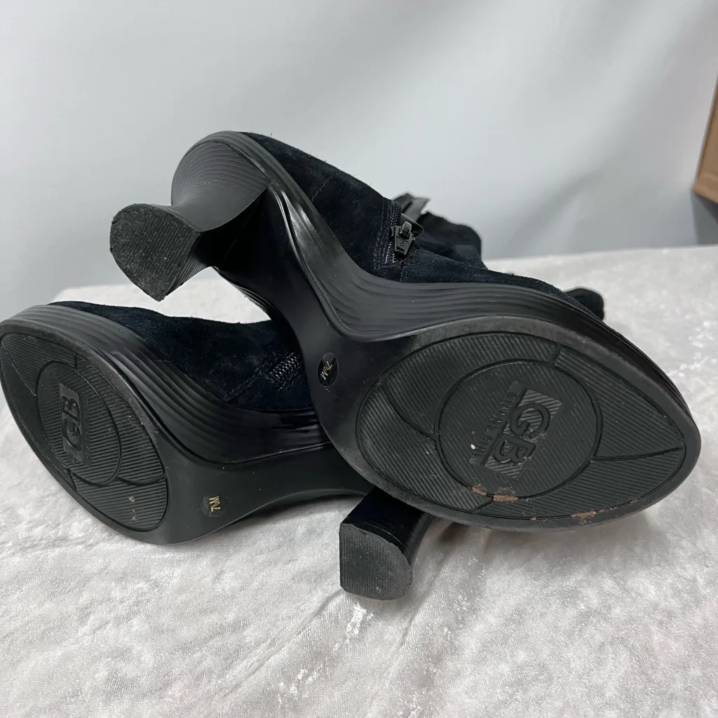 Gianni Bini Black leather Heeled Boots 7 1/2 N Round Town - Image 5