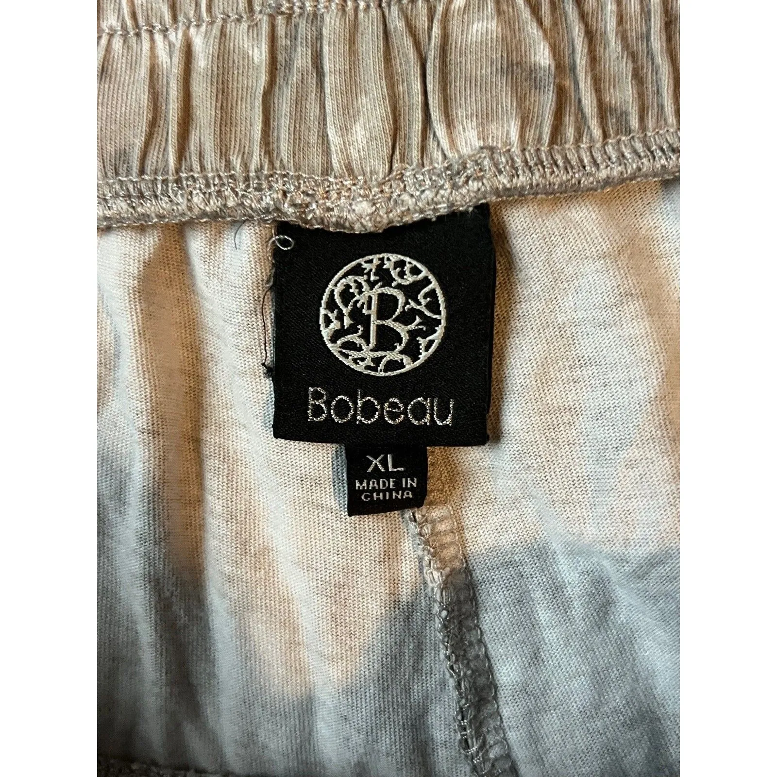 Bobeau Women's Taupe Tie Dye Sweatpants Jogger Elastic Waist Cotton Size XL - Image 2