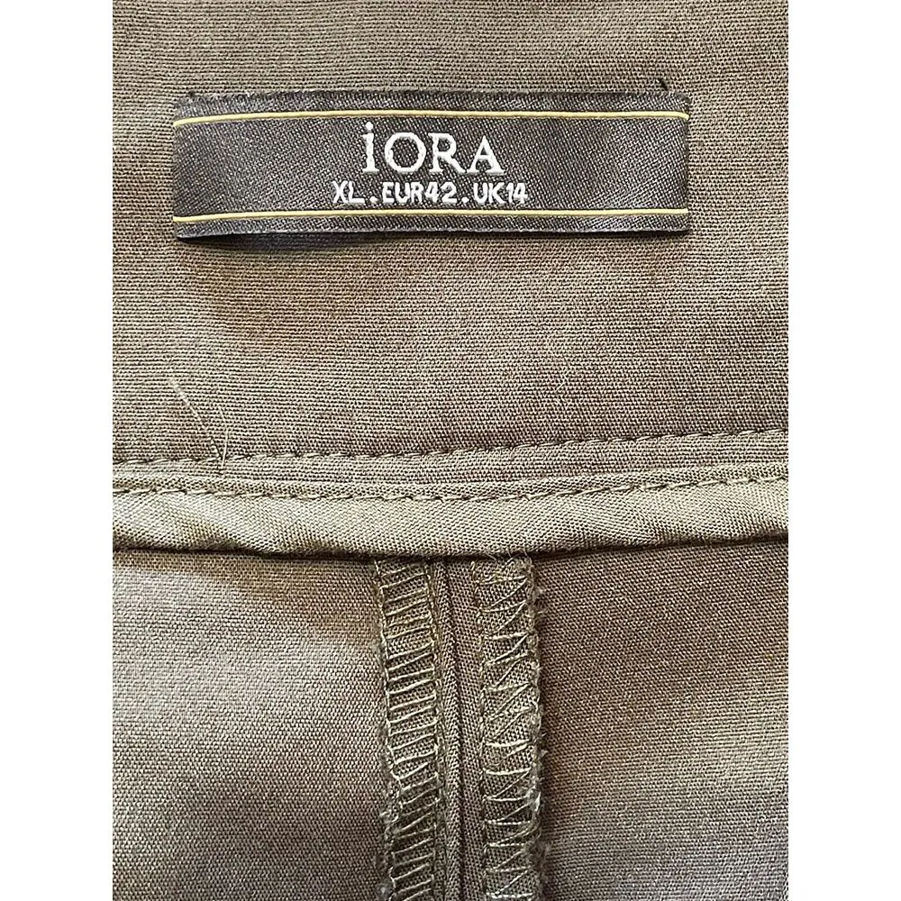 Iora Women's Shorts Xl Eur 42 Uk 14 High‎ Waisted Belt Loops Army Green Modest - Image 7