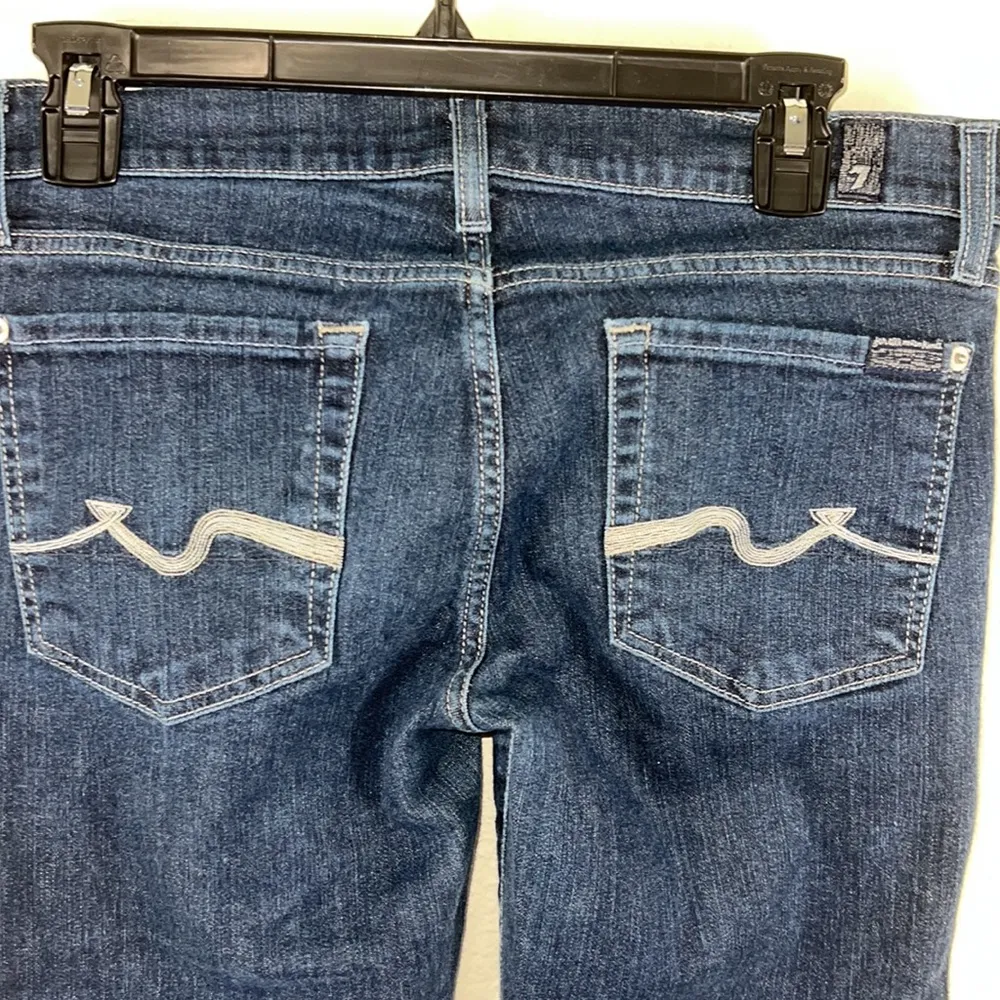 7 for all mankind jeans bootcut dark wash size 28 EUC - Like New - Image 3