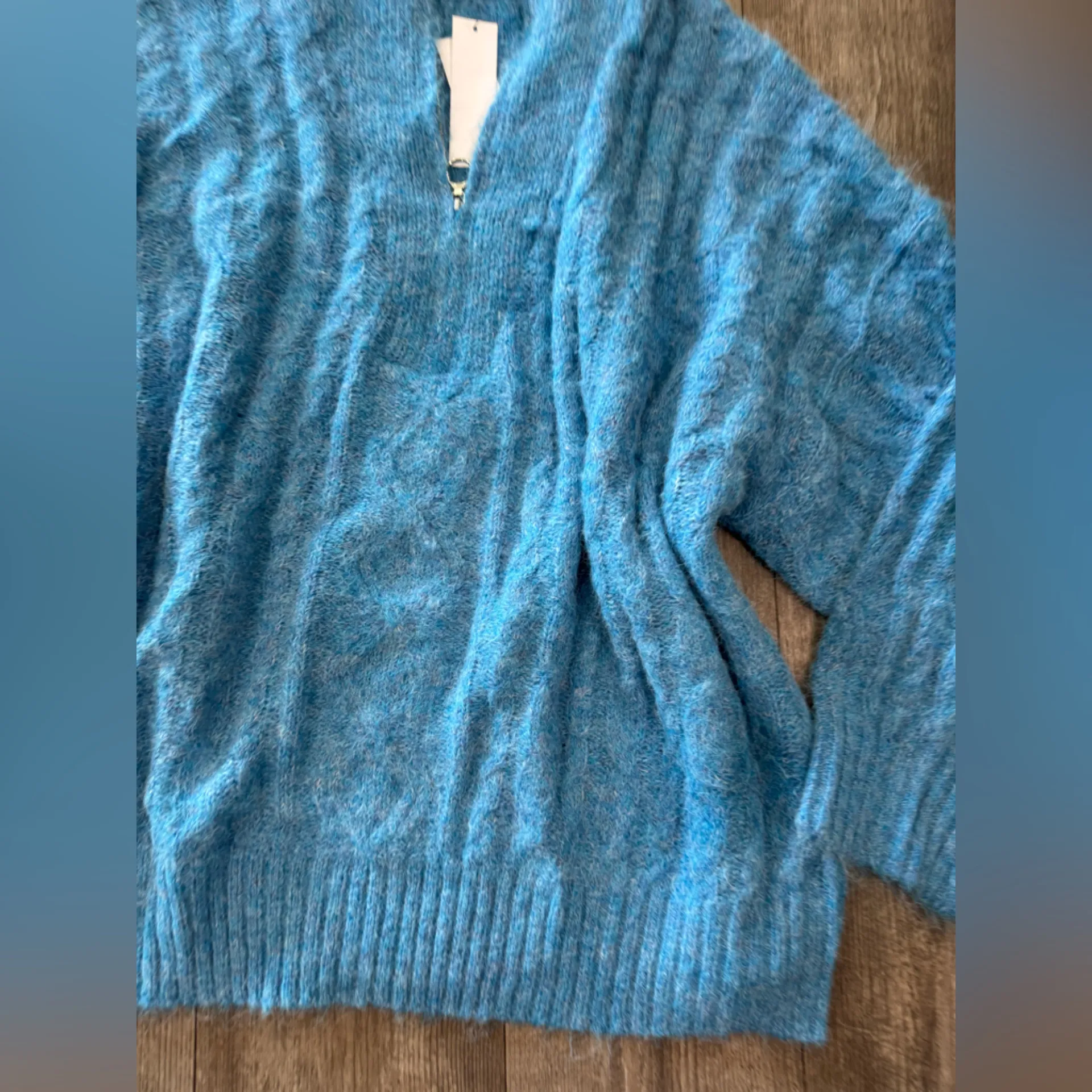 Topshop Sky Blue Cowl Neck Sweater - Image 8