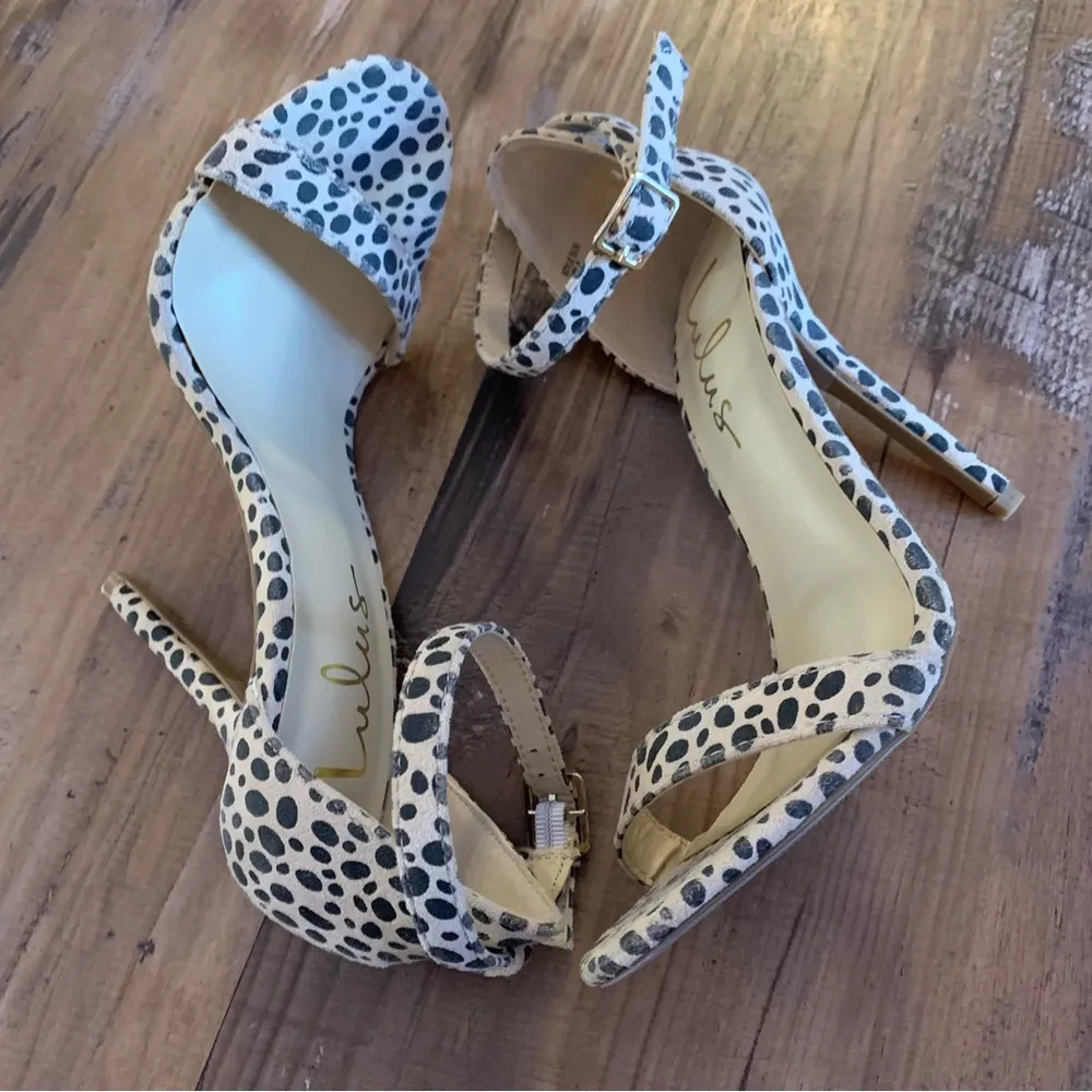 Lulus Baby Cheetah Single Ankle Strap Heels Size 7 Shoes - Image 5