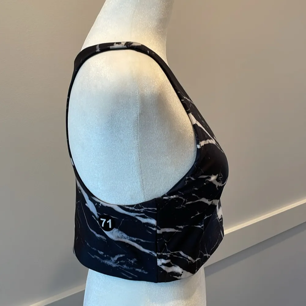 Terez Duo Knit Black and White Marble Sports Bra NWOT - Image 2