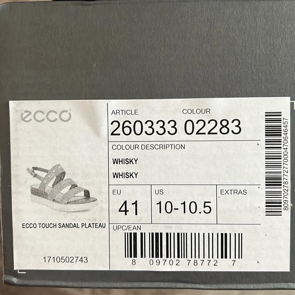 ECCO Whisky Touch Plateau Leather Sandals, Size EU 41 | US 10-10.5 New in Box - Image 12